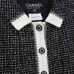 Pre Owned Chanel Setup Suit Jacket Skirt Black 96C #40