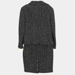 Pre Owned Chanel Setup Suit Jacket Skirt Black 96C #40