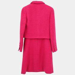 Pre Owned Chanel Setup Suit Jacket Sleeveless Dress Pink #36