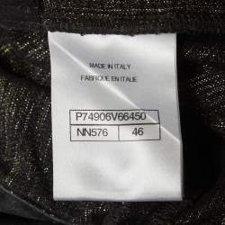 Pre Owned بنطلون جينز شانيل دنيم أسود واسع الأرجُل مقاس كبير جدًا / مقاس الخصر 34 بوصة