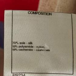 مملوكة مسبقًا Chanel Beige Silk Knit V-Neck Sweatshirt L