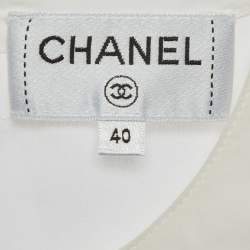 Pre Owned Chanel White Cotton Long Sleeve Blouse M