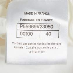 Pre Owned Chanel White Cotton Long Sleeve Blouse M