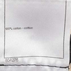 Pre Owned Chanel Cream & Blue Contrast Knit Pullover Top M