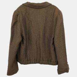 Pre Owned Chanel Single Breasted Jacket Brown 99P #34