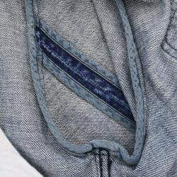 Pre Owned Chanel Zip Up Denim Jacket Blue 00A #44