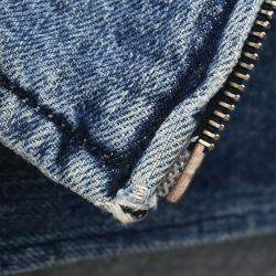 Pre Owned Chanel Zip Up Denim Jacket Blue 00A #44