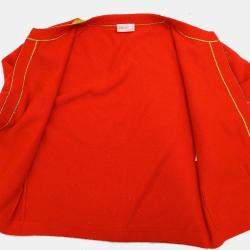 Pre Owned توب شانيل قصير الأكمام كارديغان برتقالي 96A مقاس 42