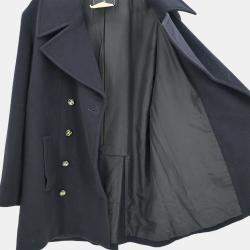 Pre Owned Chanel Double Breasted Coat Black 93A #40