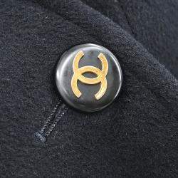 Pre Owned Chanel Double Breasted Coat Black 93A #40