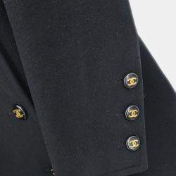 Pre Owned Chanel Double Breasted Coat Black 93A #40