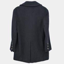 Pre Owned Chanel Double Breasted Coat Black 93A #40