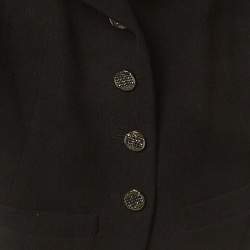 Pre Owned Chanel Black Tweed Button Detail Jacket S