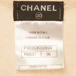 مملوكة مسبقًا Chanel Pink Striped Knit Lace Trim Mini Dress S