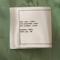 مملوكة مسبقًا جاكيت شانيل تويد أخضر بحزام مقاس صغير