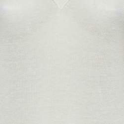 Pre Owned Chanel White Knit Tiered Mini Dress S