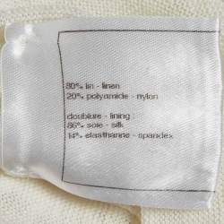 Pre Owned Chanel White Knit Tiered Mini Dress S