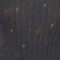 Pre Owned Chanel Navy Blue Lurex Rib Knit Short Dress S