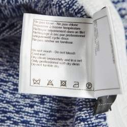 Pre Owned Chanel Blue Textured Knit CC Applique Mini Skirt M