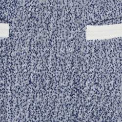 Pre Owned Chanel Blue Textured Knit CC Applique Mini Skirt M