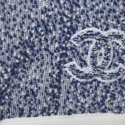 Pre Owned Chanel Blue Textured Knit CC Applique Mini Skirt M