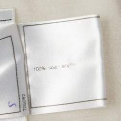 Pre Owned Chanel Beige Silk Pleated Mini Skirt L