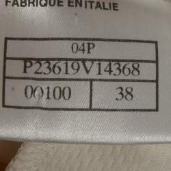 Pre Owned Chanel Identification Cream Jersey Zip Front Mini Skirt M