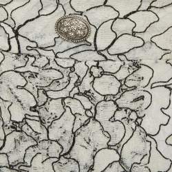 Pre Owned Chanel Monochrome Floral Cut Lace Mini Skirt M