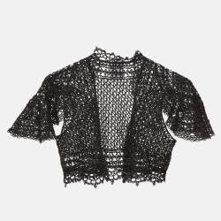 Pre Owned بوليرو شانيل تريكو كشمير لوريكس أسود مقاس متوسط (ميديم)