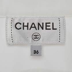 Pre Owned Chanel White Cotton Shirt Dress S