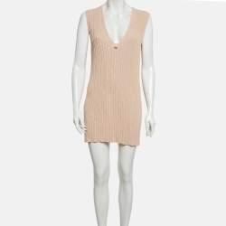 Pre Owned سترة طويلة شانيل بيج محبوكة مضلعة مقاس كبير ( لارج )