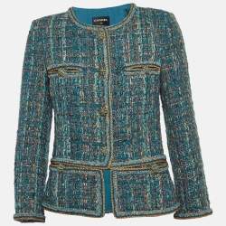 Pre Owned Chanel Blue 2019 Pre-Fall Tweed Jacket S