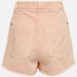 Pre Owned Chanel x Karl Lagerfeld Pink Cotton Drill Tie-Up Waist Shorts S