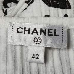 Pre Owned Chanel White Knit Halter Neck Top L