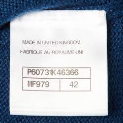 Pre Owned كاردْيجان شانيل كشمير أزرق بأزرار أمامية مقاس كبير