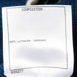 Pre Owned كاردْيجان شانيل كشمير أزرق بأزرار أمامية مقاس كبير