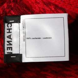 Pre Owned Chanel Red Cashmere Knit Poncho M