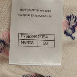 Pre Owned Chanel White Intarsia Cashmere Knit Sweater Vest S