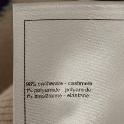 Pre Owned Chanel White Intarsia Cashmere Knit Sweater Vest S