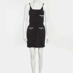 Pre Owned Chanel Black Knit Strappy Mini Dress S
