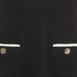 Pre Owned Chanel Black Knit Strappy Mini Dress S