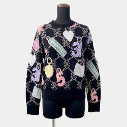 Pre Owned Chanel Logo Sweateater Size 36 Black/Multicolor
