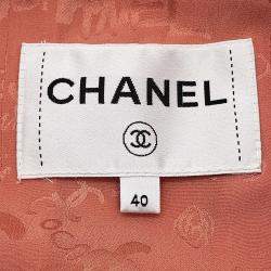 Pre Owned Chanel Collarless Jacket Wool, Alpaca, Polyamide, Paper Size 40 Orange