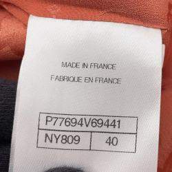 Pre Owned Chanel Collarless Jacket Wool, Alpaca, Polyamide, Paper Size 40 Orange