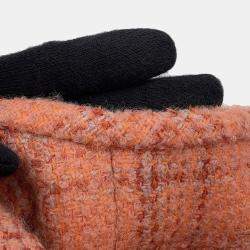 Pre Owned Chanel Collarless Jacket Wool, Alpaca, Polyamide, Paper Size 40 Orange