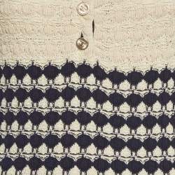 Pre Owned فستان شانيل قطن نيلي/ كحلي بلا أكمام متوسط الطول مقاس متوسط (ميديوم)