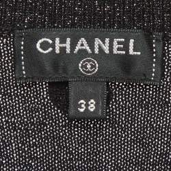 مملوكة مسبقًا بلوزة شتوية شانيل نسيج لوريكس أسود رقبة V وسط