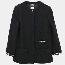 مملوكة مسبقًا Chanel Single Breasted Collarless Jacket Black 95A #40