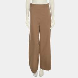 Pre Owned بنطلون شانيل خليط قطن بيج كبير