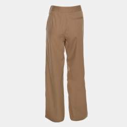 Pre Owned بنطلون شانيل خليط قطن بيج كبير